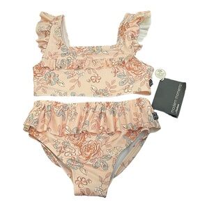 Modern Moments Gerber Toddler Girl Swimsuit 2-Piece Bikini UPF 50+ Size 4T NWT